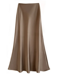 Damen eleganter Maxirock | Lang – Hellbraun