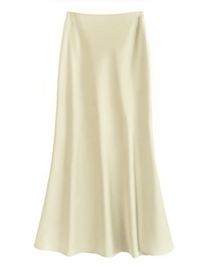 Damen eleganter Maxirock | Lang – Hellgelb