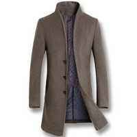 Herren eleganter weicher strickjacke | Lang – Khaki