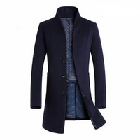 Herren eleganter weicher strickjacke | Lang – Marine