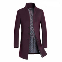 Herren eleganter weicher strickjacke | Lang – Weinrot