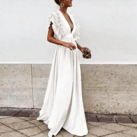 Damen elegantes Kleid für Hochzeitsgäste | Maxi – Weiß