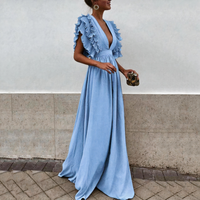 Damen elegantes Kleid für Hochzeitsgäste | Maxi – Blau