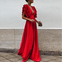 Damen elegantes Kleid für Hochzeitsgäste | Maxi – Rot
