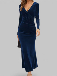 Damen elegantes langes Abendkleid | Maxi – Blau