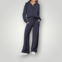 Damen elegantes Loungewear-Set | Zweiteiler – Dunkelblau