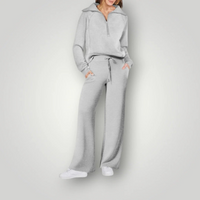 Damen elegantes Loungewear-Set | Zweiteiler – Hellgrau