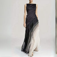 Damen elegantes schwarz-weißes Abendkleid | Maxi – Schwarz-Weiß