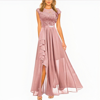 Damen elegantes Spitzen-Party-Kleid | Maxi – Rosa