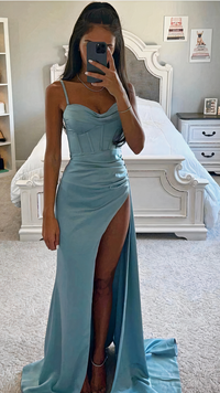 Damen elegantes Vintage-Abendkleid | Maxi – Blau