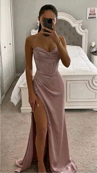 Damen elegantes Vintage-Abendkleid | Maxi – Hellrosa