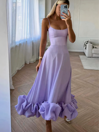 Damen elegantes Vintage-Bustierkleid | Midi – Lila