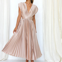 Damen elegantes Vintage-Cocktailkleid | Midi – Champagner