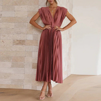 Damen elegantes Vintage-Cocktailkleid | Midi – Rote rose