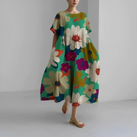 Damen Geblümtes Mutterschaft Sommerkleid | Midi – Bunte Blumen