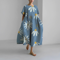 Damen Geblümtes Mutterschaft Sommerkleid | Midi – Blau
