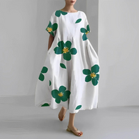 Damen Geblümtes Mutterschaft Sommerkleid | Midi – Grün Blumen