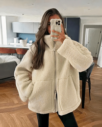 Damen gemütliche Winterjacke | Warme – Weiß
