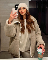 Damen gemütliche Winterjacke | Warme – Beige