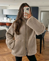 Damen gemütliche Winterjacke | Warme – Braun