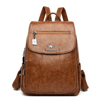 Damen geräumiger Rucksack | reißverschluss – Braun