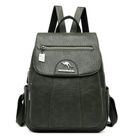 Damen geräumiger Rucksack | reißverschluss – Dunkelgrün