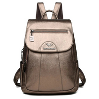 Damen geräumiger Rucksack | reißverschluss – Gold