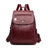 Damen geräumiger Rucksack | reißverschluss – Rot