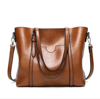 Katharina | Damen Geräumige Kunstleder Schulter Tote Bag Umhängetasche – Braun