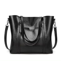 Katharina | Damen Geräumige Kunstleder Schulter Tote Bag Umhängetasche – Schwarz