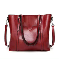 Katharina | Damen Geräumige Kunstleder Schulter Tote Bag Umhängetasche – Rot