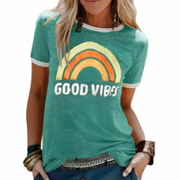 Damen Good-Vibes-T-Shirt | Kurzarm – Grün