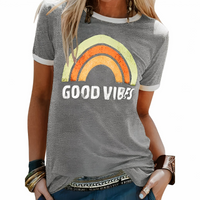 Damen Good-Vibes-T-Shirt | Kurzarm – Grau