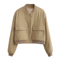Damen Jacke mit Reißverschluss und zwei Fronttaschen – Gelbgrün