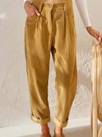 Damen klassische Cordhose | Sommer – Gelb