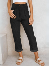 Damen klassische Cordhose | Sommer – Schwarz