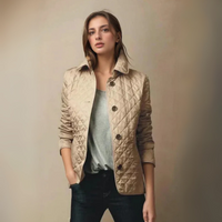 Damen klassische gesteppte Jacke | Leicht – Khaki