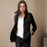 Damen klassische gesteppte Jacke | Leicht – Schwarz