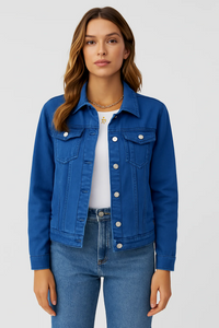 Damen klassische Jeansjacke | Leichte – Dunkelblau
