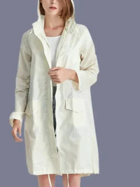 Damen klassischer Outdoor-Regenmantel | Wasserdichte – Weiß