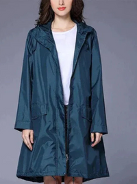 Damen klassischer Outdoor-Regenmantel | Wasserdichte – Blau