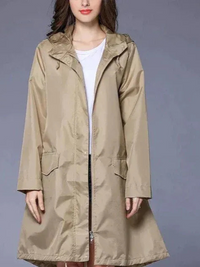 Damen klassischer Outdoor-Regenmantel | Wasserdichte – Braun