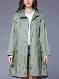 Damen klassischer Outdoor-Regenmantel | Wasserdichte – Hellgrün