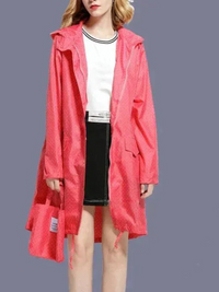 Damen klassischer Outdoor-Regenmantel | Wasserdichte – Rosa polka