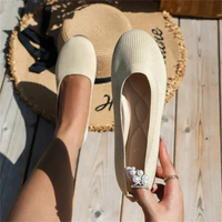 Damen lässig Sommer Puppe Schuhe | Bequem – Beige