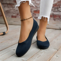 Damen lässig Sommer Puppe Schuhe | Bequem – Blau
