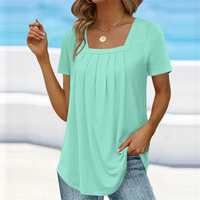 Damen lässige Sommerbluse | Kurzarm – Mintgrün