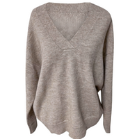Damen lässiger trendiger Pullover | übergroß – Grau