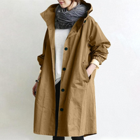 Damen lässiger wasserabweisender Trenchcoat | Wasserdichte – Braun