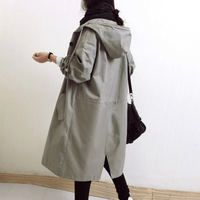 Damen lässiger wasserabweisender Trenchcoat | Wasserdichte – Grau